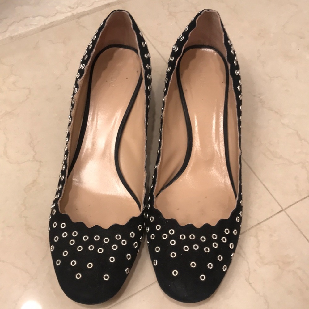 Barely worn Chloe black suede shoes